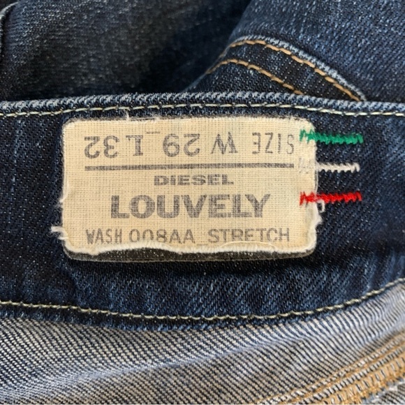Diesel Louvely Jeans Womens 29x32 Blue Dark Wash Bootcut Flare Vintage Y2K - Picture 8 of 10